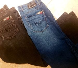 Nordstrom lot of 2 black/blue denim jeans 32/30